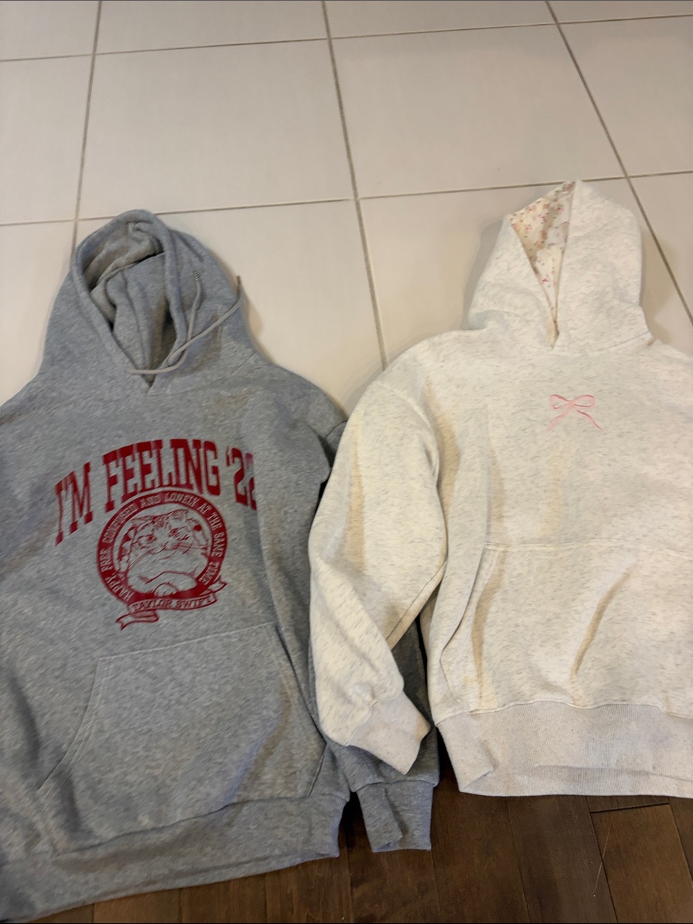 Grey Kids Hoodie with Red Graphic Print